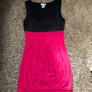 Body Central Black and Pink Color Block Dress